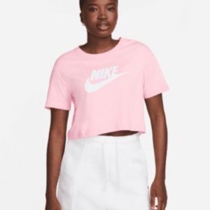 Pink and Blue NIKE Cropped Tank Top